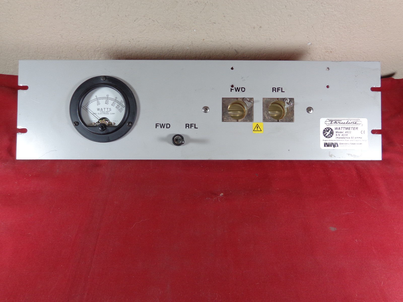 Bird Thruline 4522 Radio Repeater 19" rack mount Panel Wattmeter w/ No Slugs #4