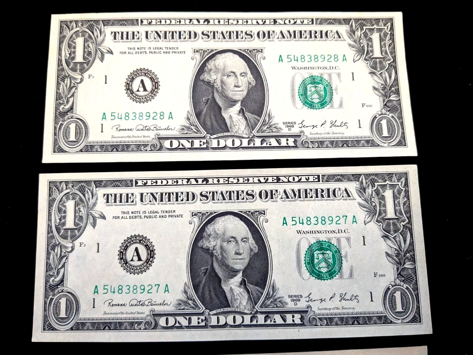 4 1969 D $1 FRN NOTES ALL-BOSTON  District  CHOICE CU    #5 - Image 3 of 4