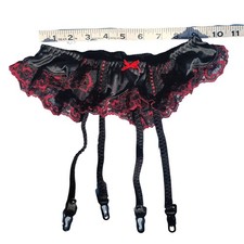 Vtg 80s Romantic Fantasies Sz-L Nylon Satin & Lace Garter Made In USA!