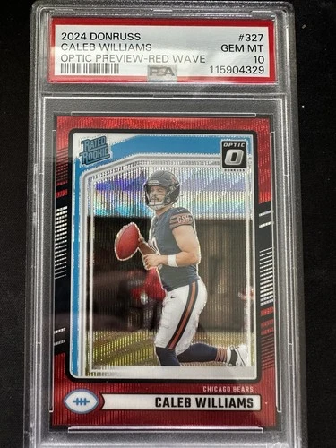 2024 Panini Donruss - Rated Rookie Caleb Williams #327 Optic Preview Red Wave...