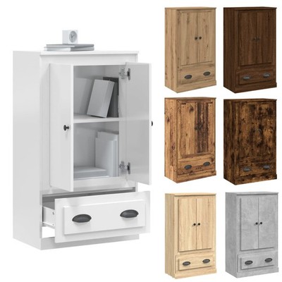 Hochschrank 60x35,5x103,5 cm Holz Mit 1 Schublade Aktenschrank Schließfach