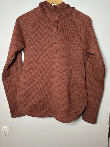 Columbia Burgundy/Rust Quarter Snap Sweater Fleece Pullover Jacket Womens Size M