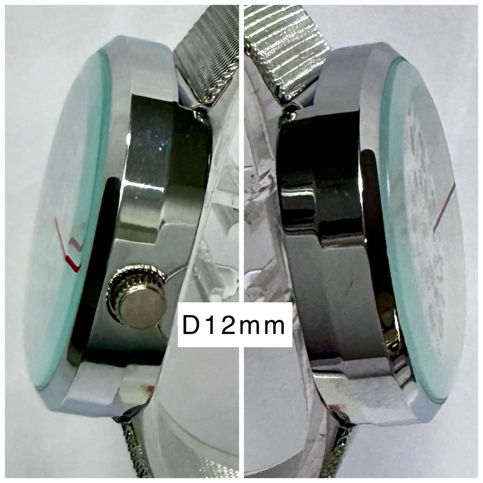 41 mm Blanco | TRI-TIME Horas Giratorias, Min, Sec | Correa de Acero Plateado Reloj Qtz Foto 3 de 4