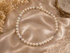 vintage pale ivory pearl rhinestone spacer bead necklace — photo 2