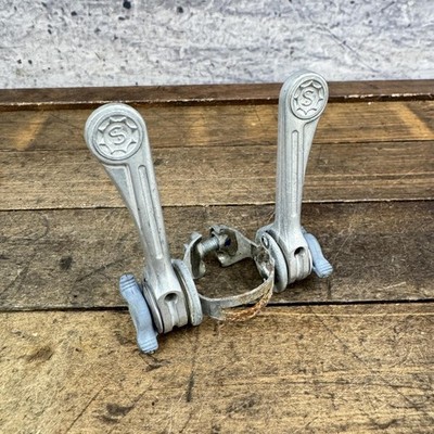 Vintage Simplex Shifter Set Down Tube 28.6 Clamp Silver Road Bike Touring Eroica