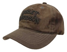 Harley-davidson Mens Embroidered H-d Adjustable Baseball Cap - Brown Wash