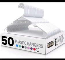 Plastic Hangers Light weight Space Saving Hangers  50 Pack Utopia Home