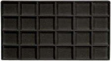 - 3 Pieces Black 24 Slot Coin Jewelry Showcase Display Tray Flocked Inserts