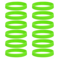 12Pcs Silicone Rubber Bands Non-slip 4 Inch Flat for Books, Green