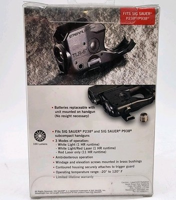 Streamlight TLR-6 Light Laser 100 Lumens For Sig Sauer P238 P938