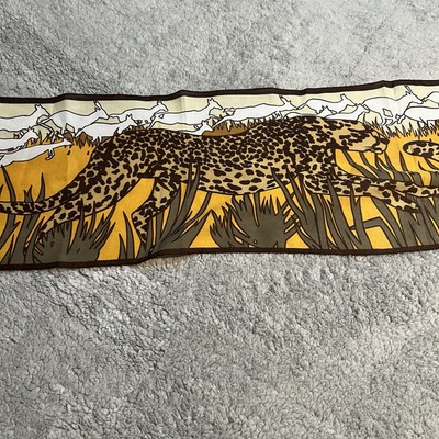 African Safari Cheetah Pair and Antelope Herd in the Tall Grass Scarf 48 x10 