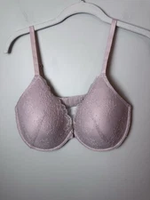 Natori Full Coverage Underwire Lace Bra Sz 34 DDD Nude 105951