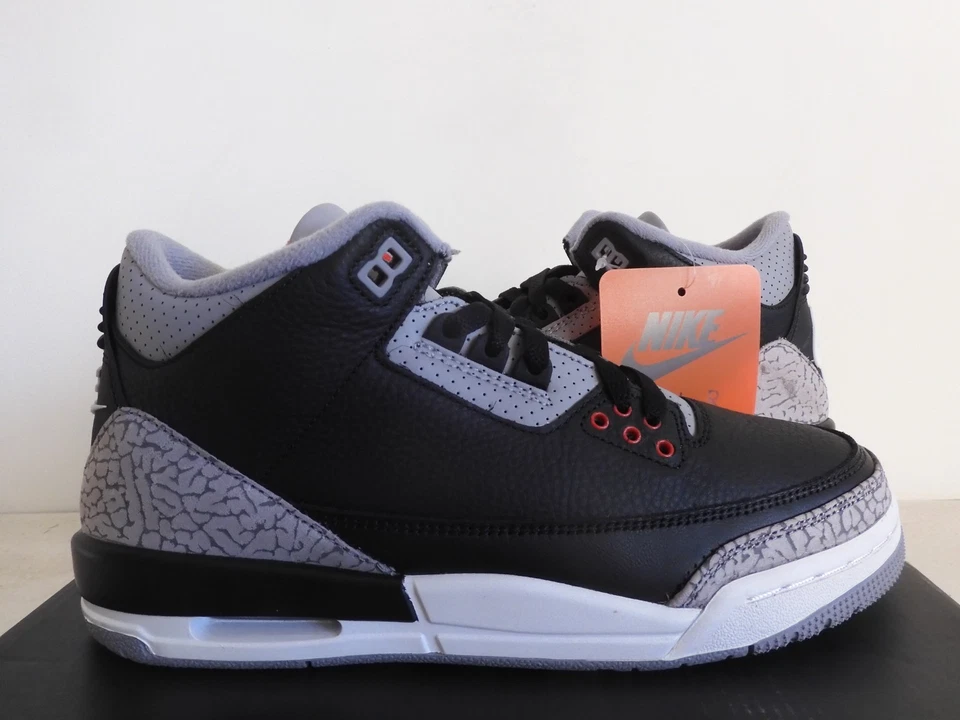 Nike Air Jordan 3 Retro Black Cement 2024 Black-Fire Red-Grey Sz 7Y [DM0967-010] - Image 2 of 4