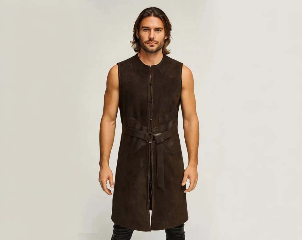 Chaleco Cosplay Aragorn | Disfraz de El Señor de los Anillos | Chaleco de Cuero Ranger Foto 3 de 4