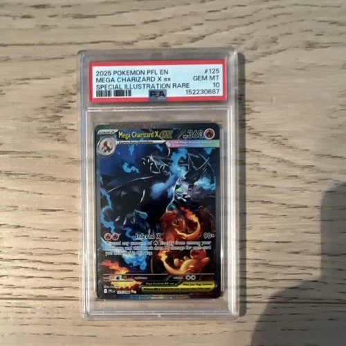Pokémon Mega Charizard X EX Phantasmal Flames Special Illustration PSA 10