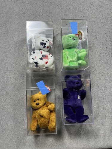 Vintage TY Beanie Baby Lot Fuzz Princess Kicks Glory Bear Soccer USA
