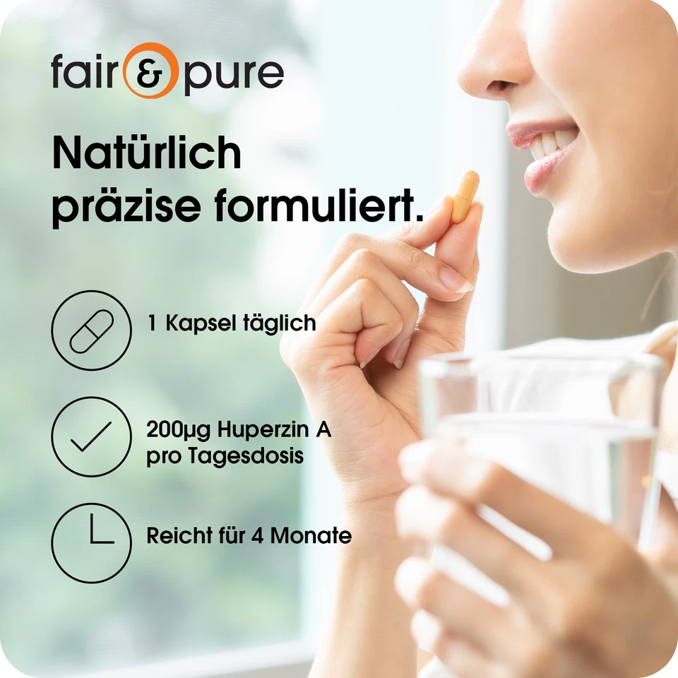 Huperzin A 200 µg - 120 Kapseln - aus Bärlapp-Extrakt - vegan - fair & pure - Bild 3 von 4