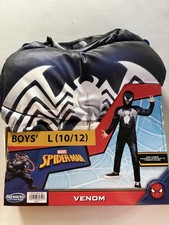Marvel Spider-man Venom Boys Size L 10/12 Padded Muscle Costume Mask