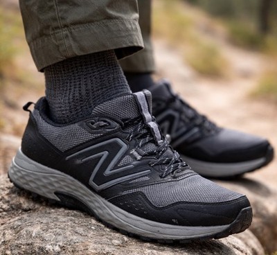 New Balance T410 Trail Men's 9.5 Black Gray All Terrain Running Shoes Women s 11