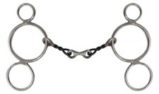 New Showman 5  Wonder Snaffle Bit w Twisted Dog Bone Mouth Western English 15121