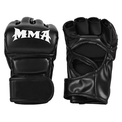 Gants De Boxe Demi-Doigts PU – Paire Gants Kickboxing, Muay Thai, Sac De Frappe, Entraînement Homme/Femme