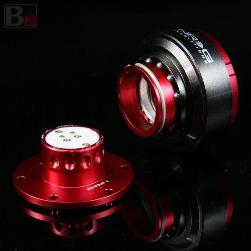 NRG Gen 2.0 Red Steering Wheel Quick Release Hub Kit Universal Fitment - Picture 2 of 4