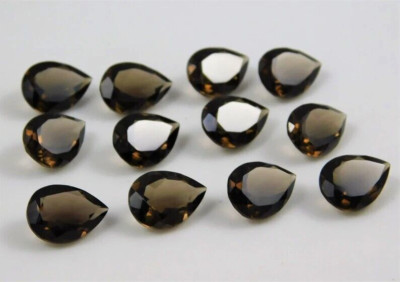200 Pc Natural Smoky Quartz 3x4mm Pear Faceted Calibrated Size Loose Gemstone
