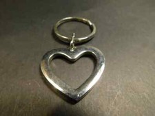 Great Silver Tone Metal Heart Key Chain/Key Fob - Unisex - Valentine Gift Idea 