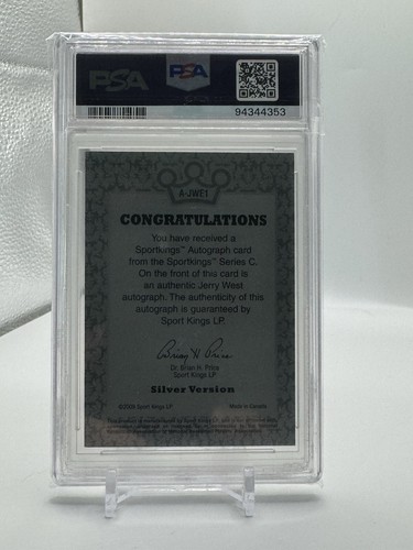 Jerry West 2015 SportKings 2009 Autograph Los Angeles Lakers Auto PSA 9 - Picture 2 of 2