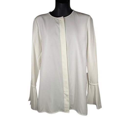 Blusa de seda adornada Lafayette 148 New York Izzie marfil talla pequeña LEER - Imagen 13 de 13