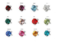 Birthstone Options Mini Surgical Stainless Steel Prong RD2.0mm Stud Earrings