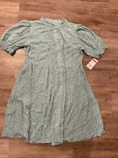 Girls Ocean Green Floral Dress - Cat & Jack M (8)