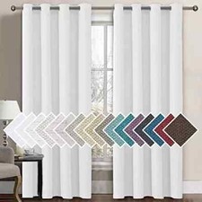H.VERSAILTEX Linen Blackout Curtain 84 Inches Long for Bedroom / Living Room