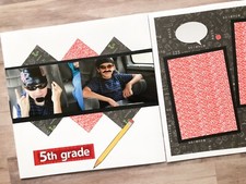 Fifth Grade Scrapbook Layout, School Scrapbook Pages, School Premade Pages