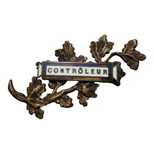 Original badge function pin controller enamelled bronze France badge