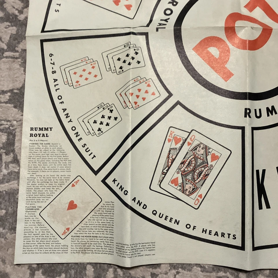 Rummy Royal 30x30 Light Green Vinyl Table Mat Clean very Good Condition - Image 2 of 4