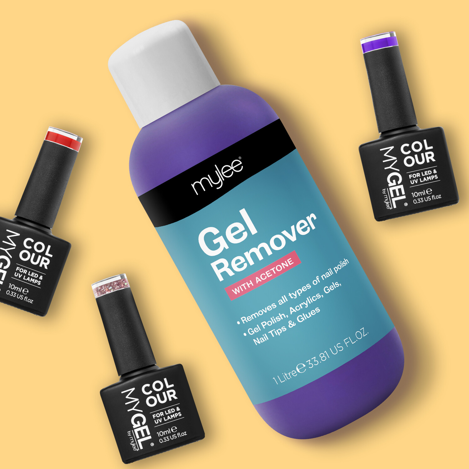 Mylee Salon Gel Polish Remover 1L Acetone UV LED Nail Polish Manicure