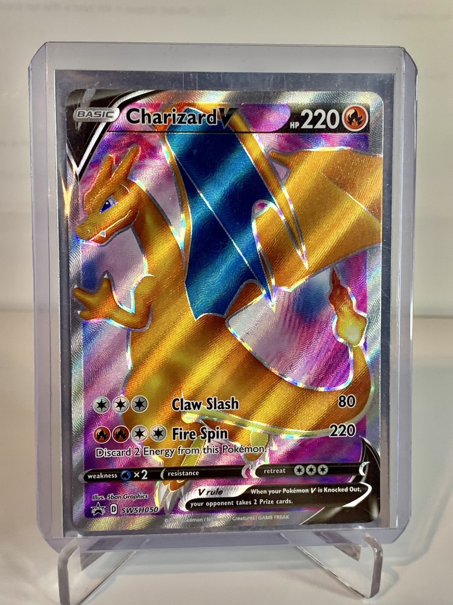 Pokemon Charizard V SWSH050 | Full Art Pokemon Card | Black