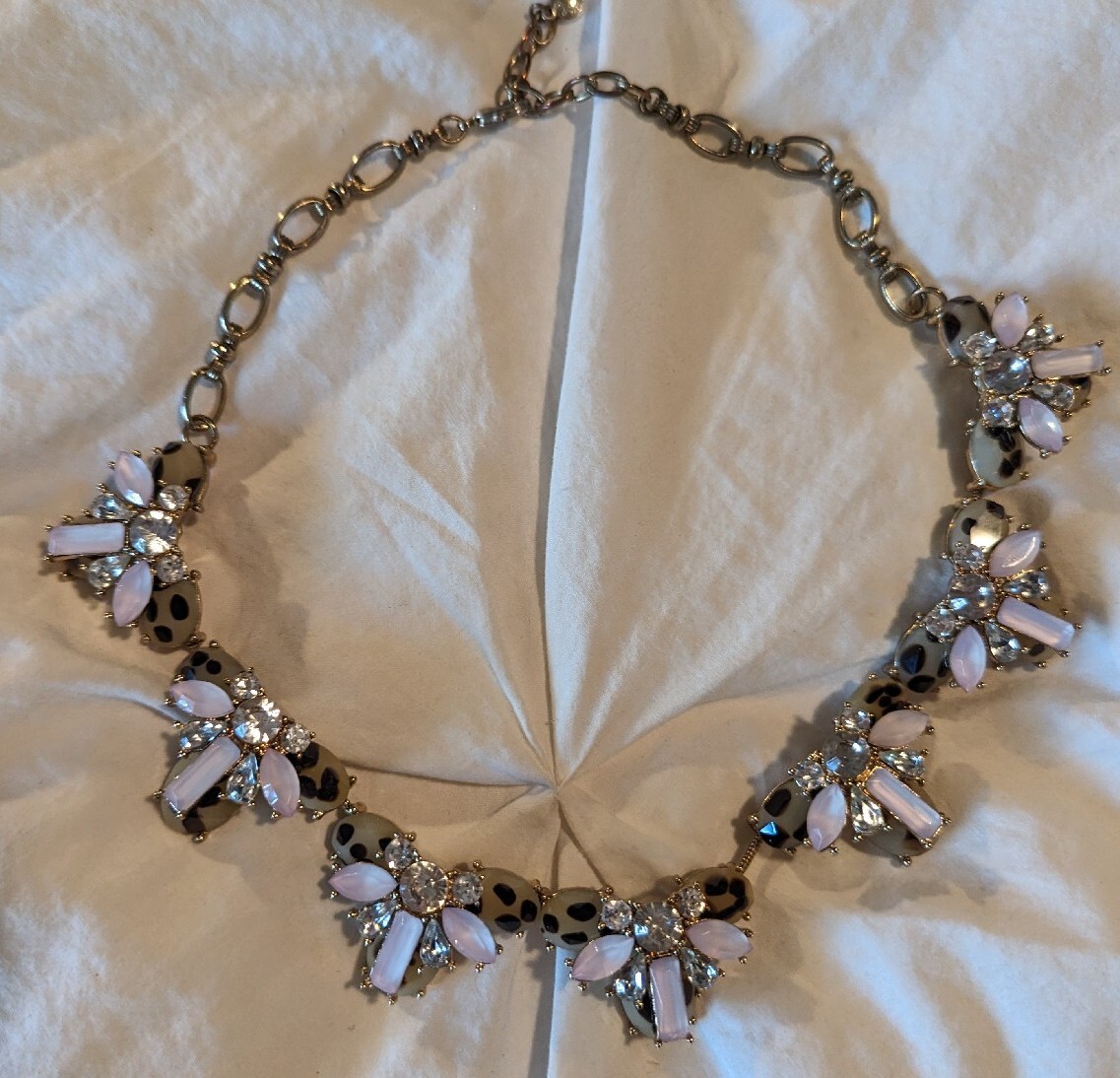 BaubleBar Pink Rhinestone Statement Necklace - image 1