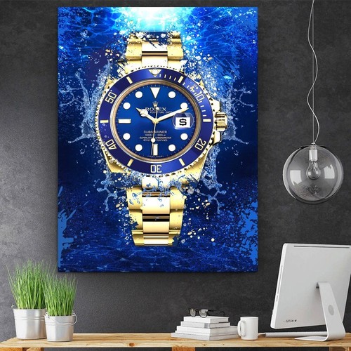 Rolex Submariner inspired Canvas Wall Art Print - Watch Art Poster Print - Picture 5 of 11