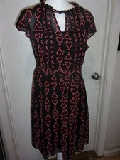 Modcloth Christmas Candy Cane Heart Lined Key Hole Dress Sizes XS,S,M,L,1X (B285