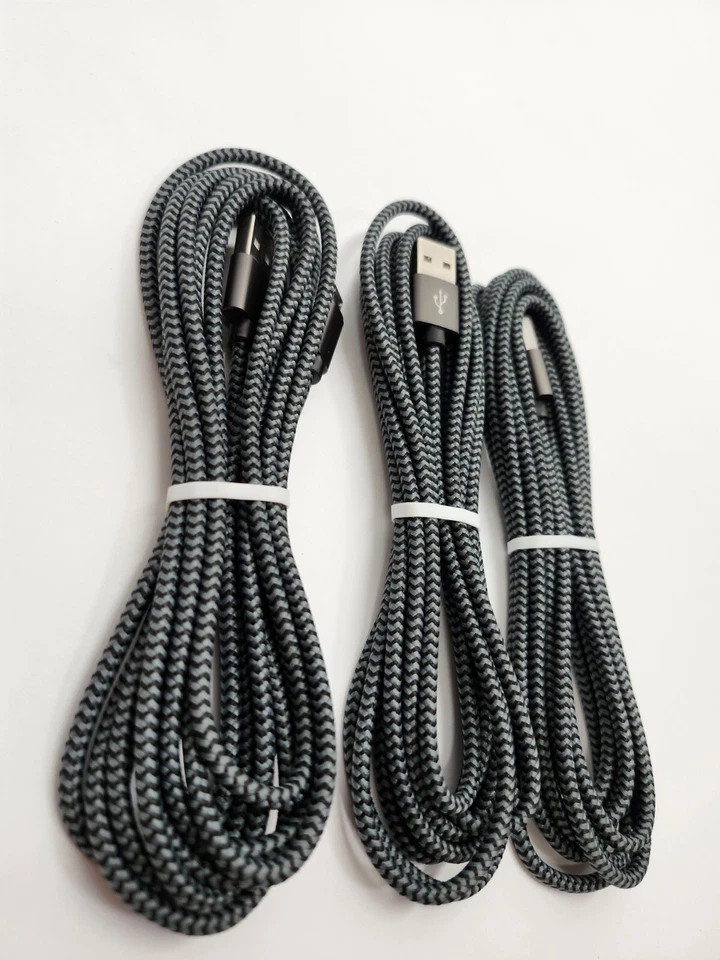 Сверхпрочный Micro USB быстрое зарядное устройство данных кабель шнур для Samsung Android лот из 3! - Изображение 3 из 4