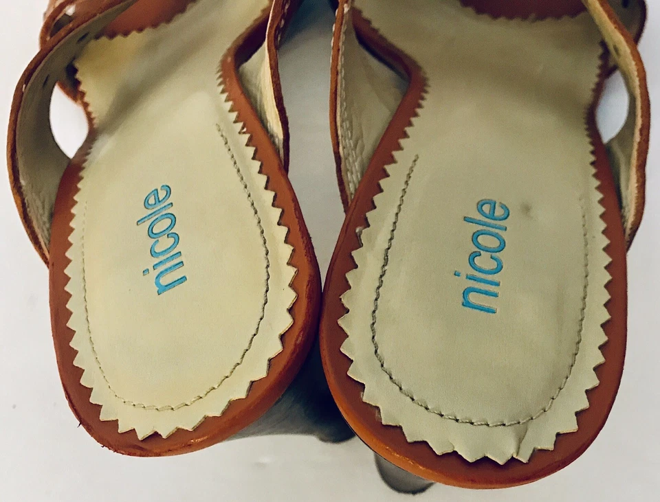 Nicole Pink Leather Slide Heel “Geri” style Size 9 M EUC! - Image 3 of 4