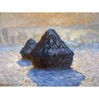 Claude Monet Heuhaufen Schnee-Effekt Kunstplakat GroßEr Druck 46X61 Cm