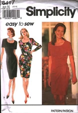 8417 Vintage Simplicity SEWING Pattern Misses Easy to Sew Dress Scoop Neckline