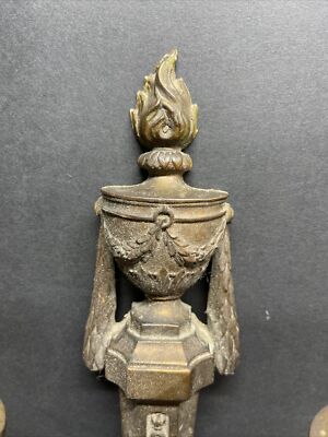 antique 1800's Neoclassical ornate bronze wall candle holder