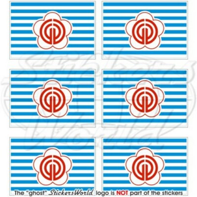 TAIPEI Taiwan Republik China, RoC Flagge, 40mm Vinyl Aufkleber x6