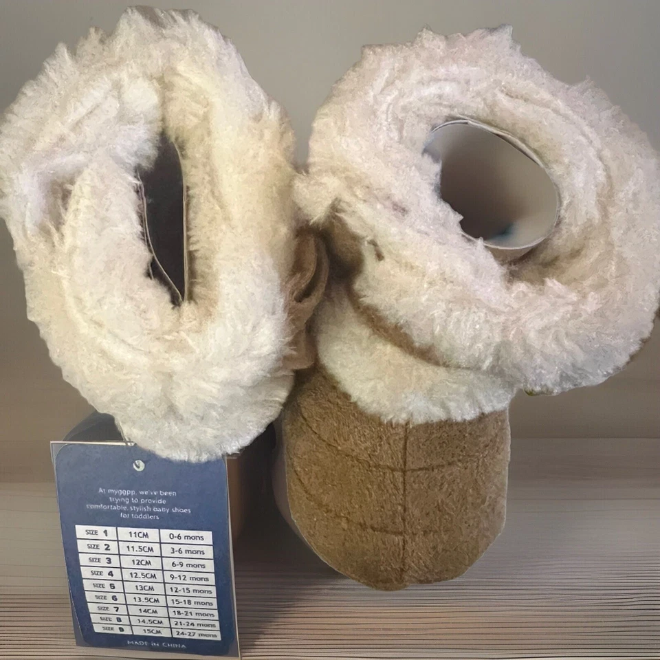 Baby GAP шерпа с подкладкой ботинки ботинок, желтовато-коричневый, размер 1 (0-6 месяцев), новый - Изображение 3 из 4