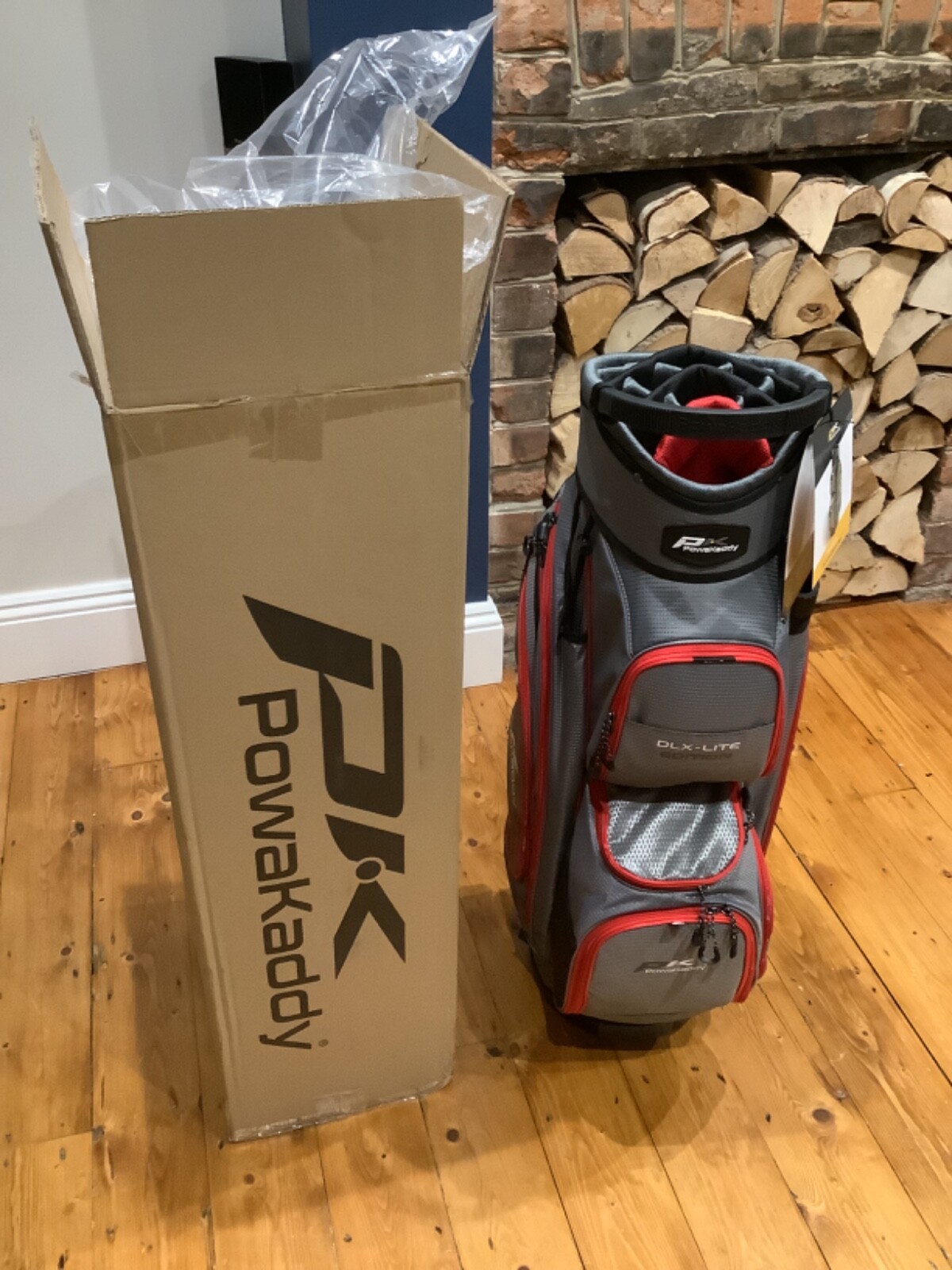 POWAKADDY RED/SILVER DLX LITE EDITION CART GOLF BAG SUPER LIGHTWEIGHT