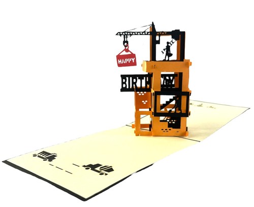 BC Worldwide Ltd cartolina pop up 3D fatta a mano auguri costruzione buon compleanno - Foto 1 di 6
